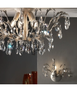 LAMPADARIO 3 LUCI ONLI "CESTA" AVORIO E14